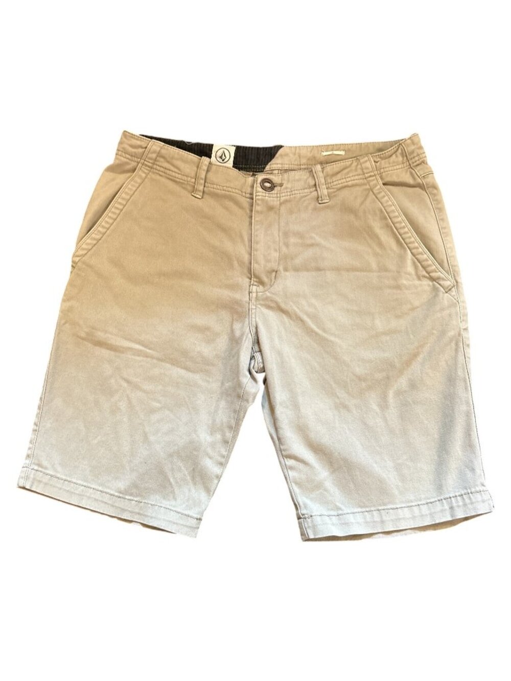 Volcom Mens Shorts 32 X 10 Chinos Corpo Class Beige Cotton Polyester Casual